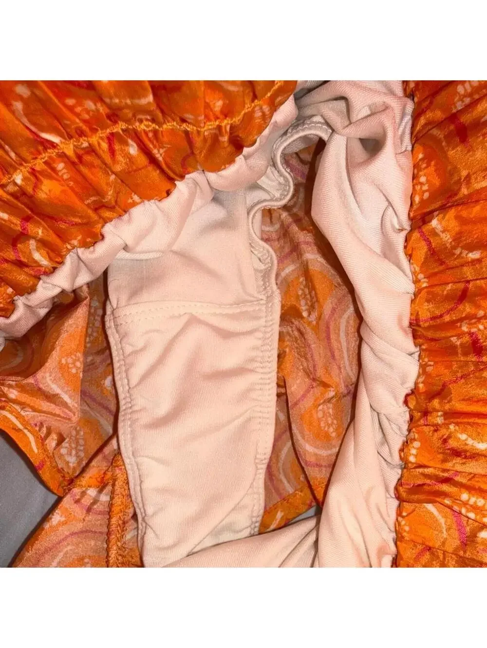 Free People movement Women's Orange Shorts sz Small fall paisley print pocket
